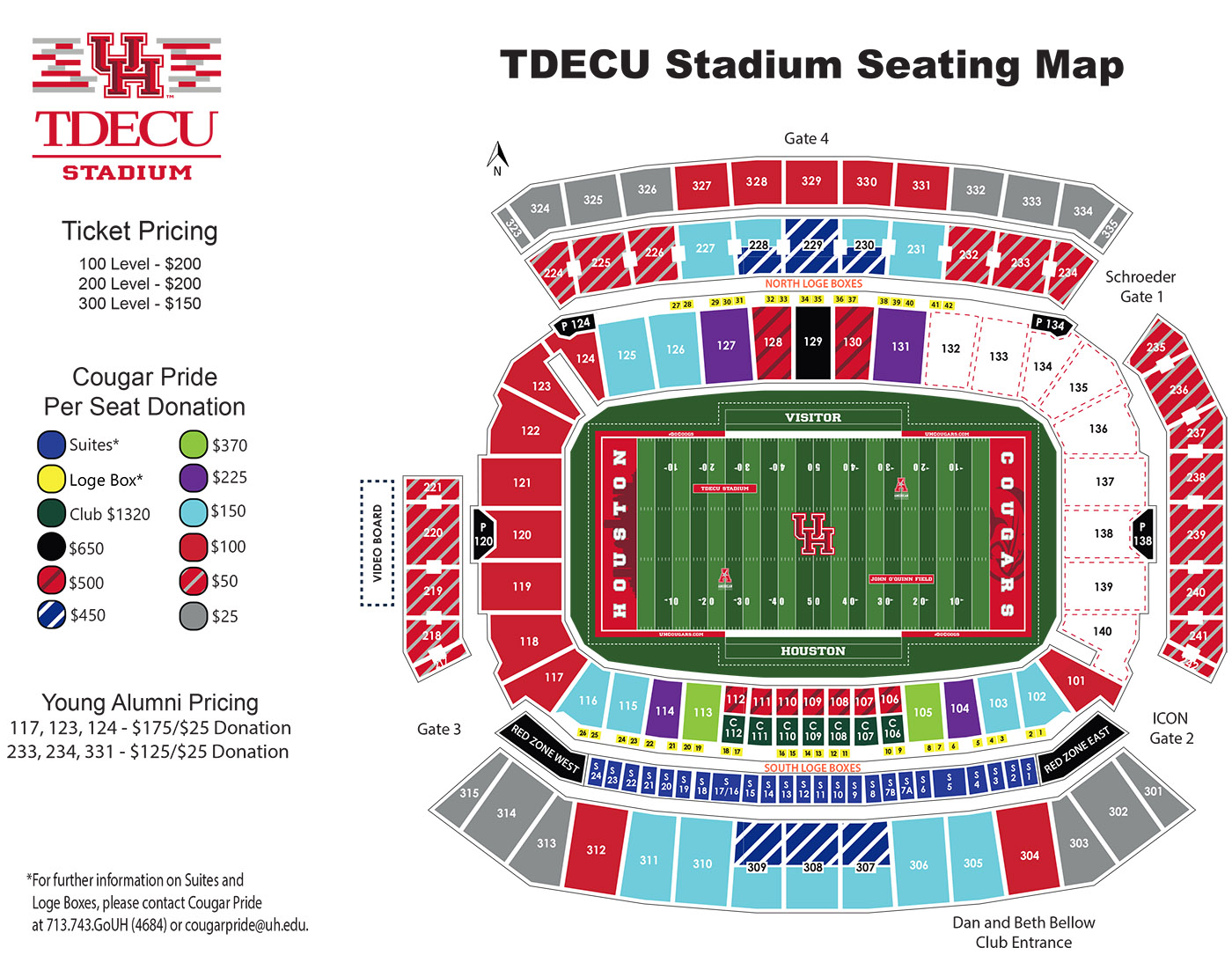 U Of H Football Stadium Seating Chart